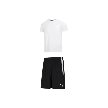 PUMA Casual Sportswear Men Clothing Set White T Shirt+Black Shorts