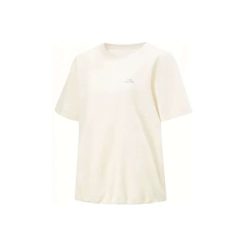 LiNing Drop Shoulder Sleeve T Shirt Women's Ecru-0
