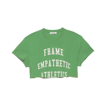 FRAME Drop Shoulder Sleeve T Shirt Women's Grass Green