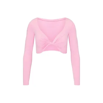 SKIMS COTTON TWIST LONG SLEEVE CROPPED TOP Crop Top Women's COTTON CANDY/Cotton Candy