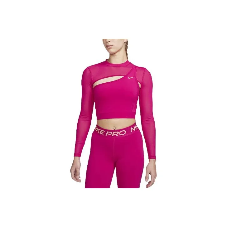 Nike Pro Women's Long Sleeve Cropped Top-0