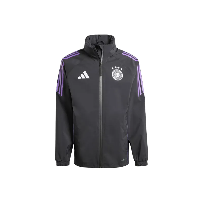 Adidas GERMANY TIRO 24 CLUB RAIN JACKET Soccer Jerseys Men's Black-0