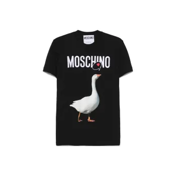 MOSCHINO Logo Printed Crewneck T Shirt