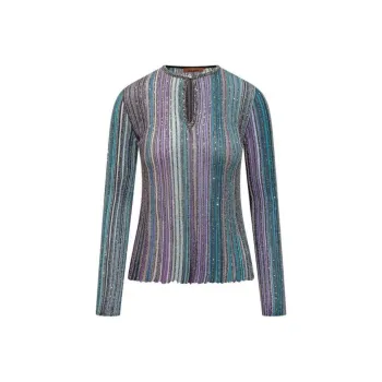 MISSONI Stripe Detailed Crewneck Knitted Jumper