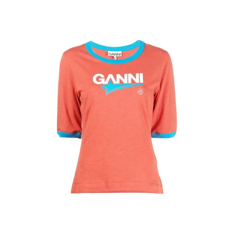 GANNI T Shirts Women's Orange-0