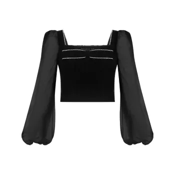 TAMMY TANGS Crop Tops Women's Black