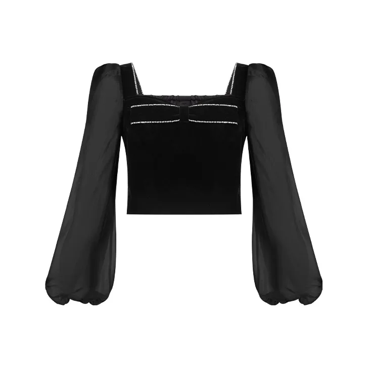 TAMMY TANGS Crop Tops Women's Black-0