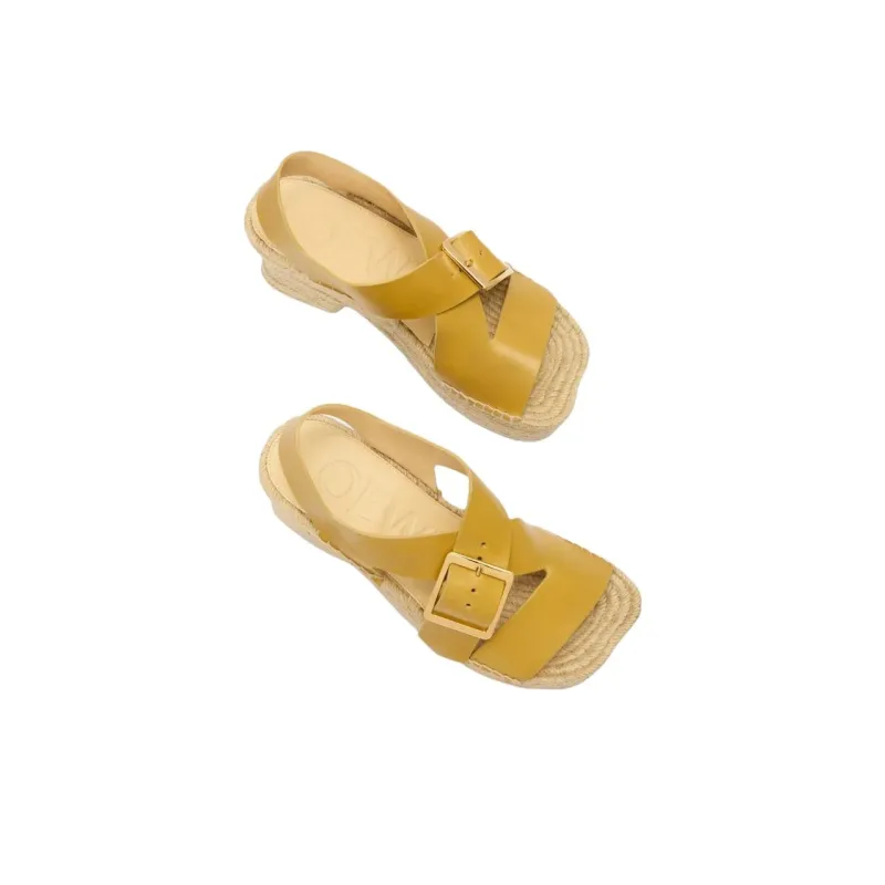 LOEWE Petal One Strap Sandals 8cm Women's Yellow-3