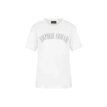 EMPORIO ARMANI Asv Organic Jersey T shirt With Glitter Logo