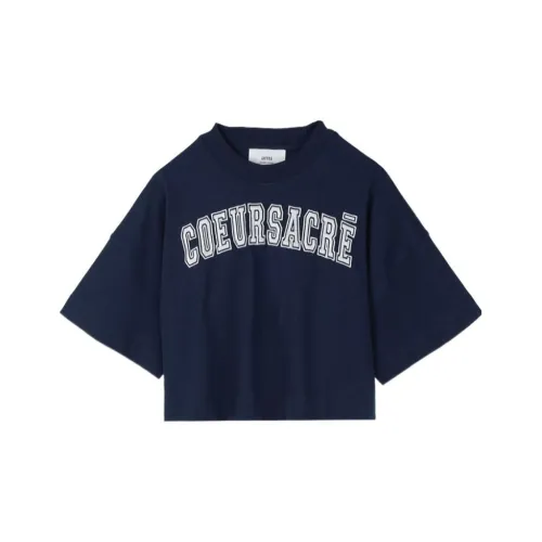 AMIPARIS Cropped T Shirt 'Nautic Blue'