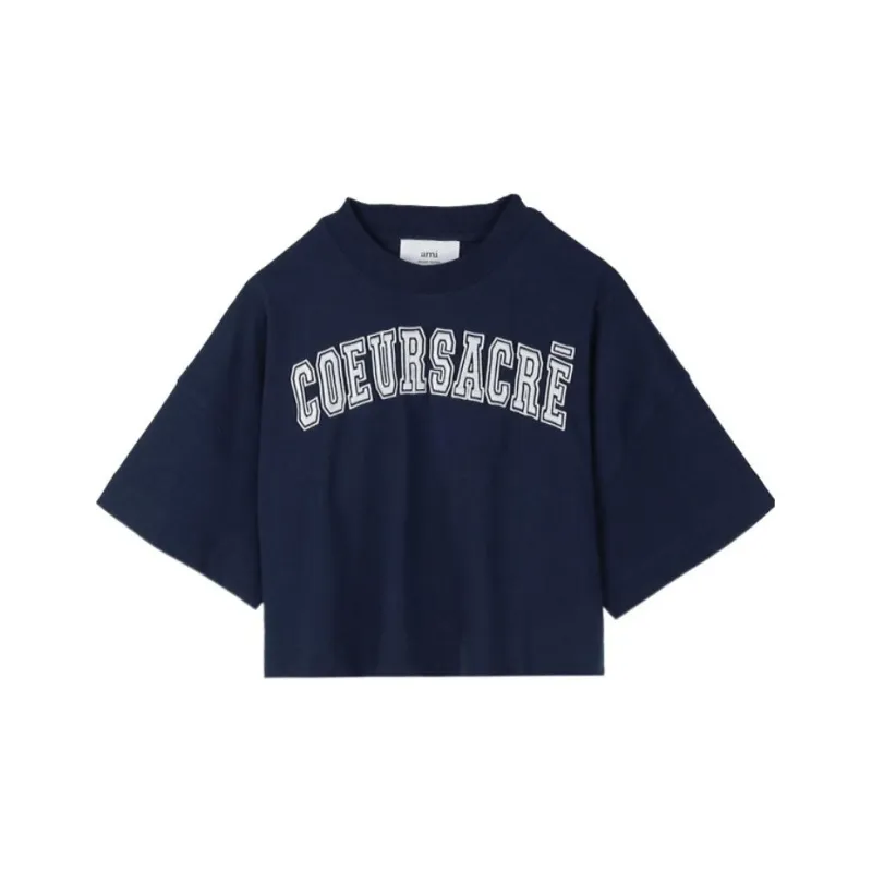 AMIPARIS Cropped T Shirt 'Nautic Blue'-0