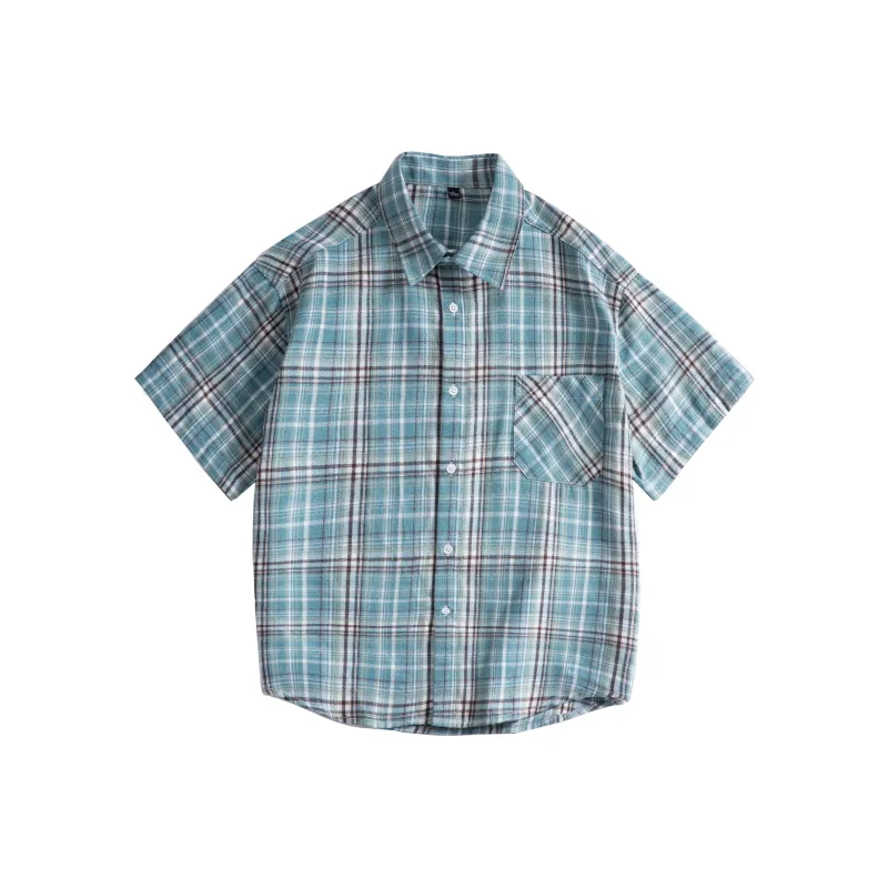 Lightning X Storm Shirt Unisex Blue White Plaid-0