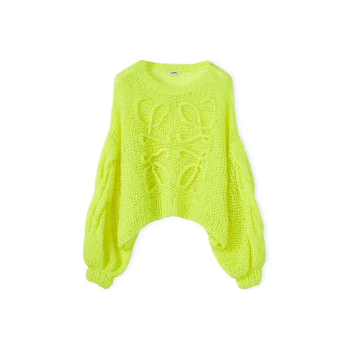 LOEWE Anagram Mohair Sweater 'Neon Yellow'-0