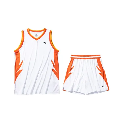 Anta Basketball Collection Basketball Suit Men's Pure White/Hot Orange/Pure White
