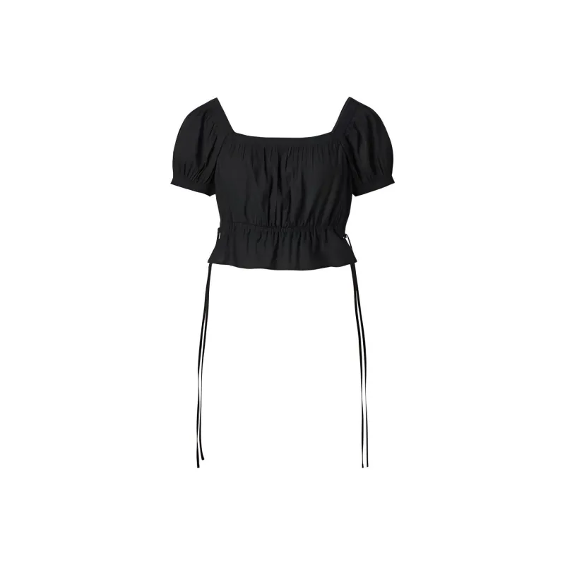 UNIQLO SS24 Crop Tops Women's Black-0