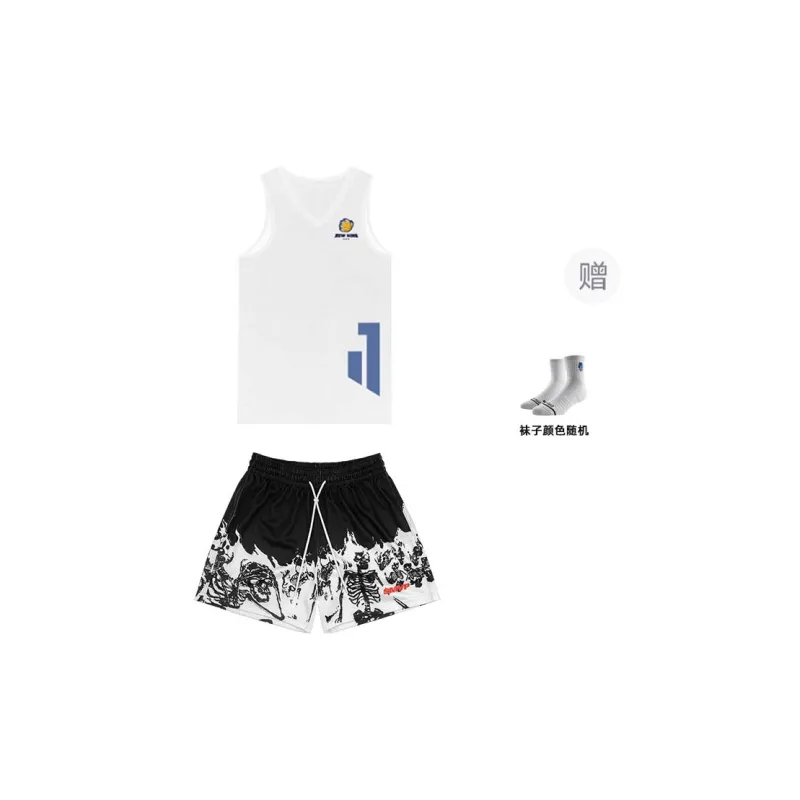 BKCXZICE Sports Shorts Unisex Black White Bleach-7