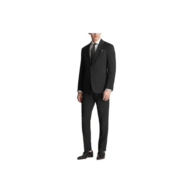 Polo Ralph Lauren Gregory Hand-Tailored Wool Serge Suit Business Suits Men's Black-0