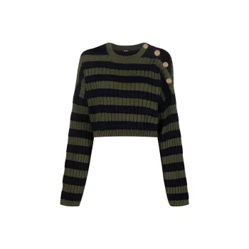 BALMAIN FW21 Loose Fit Sweater Women's Green