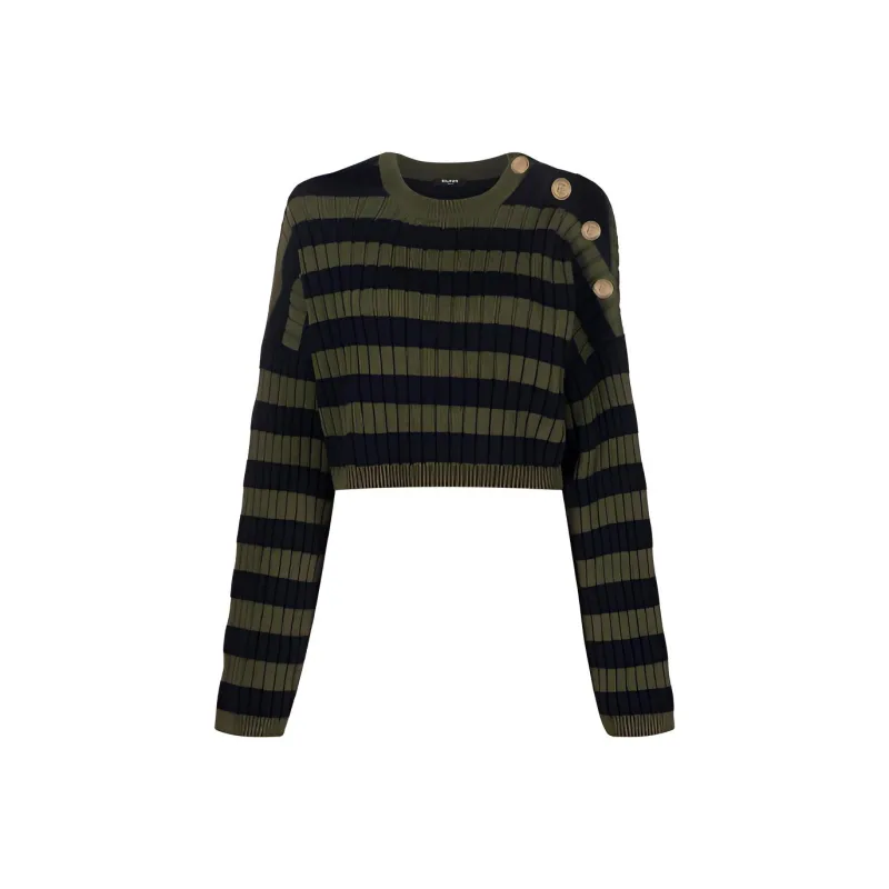 BALMAIN FW21 Loose Fit Sweater Women's Green-0