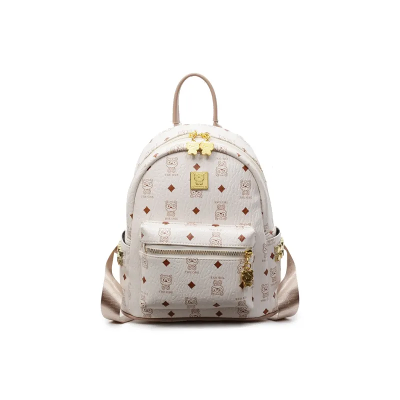Yalu PU Backpack Women's Brown/Ecru/Pink-6