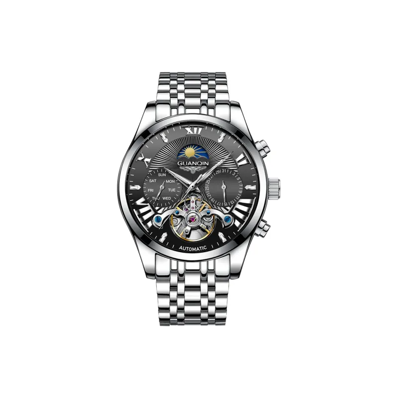 GUANQIN Ruidong Collection Automatic Mechanical Movement Steel Strap Watch Men's Watches White Dial-8