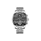 Silver Case Black Dial Steel Band
