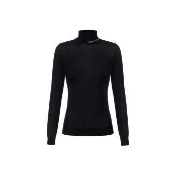 Elisabetta Franchi Turtleneck Logo Jacquard Top