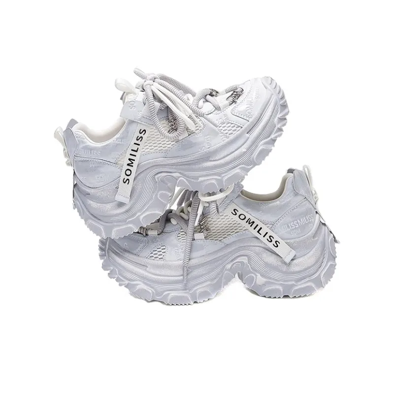 WOOS BOBO Breathable Lightweight Height Increasing Low Top Chunky Sneakers Women's-7