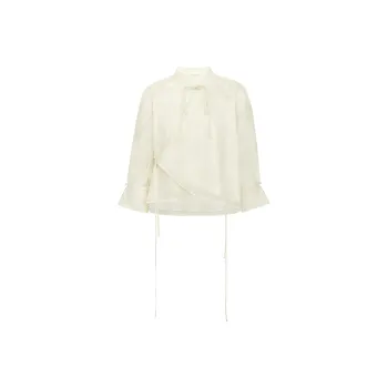 MEIYANG Crop Tops Women's Ecru