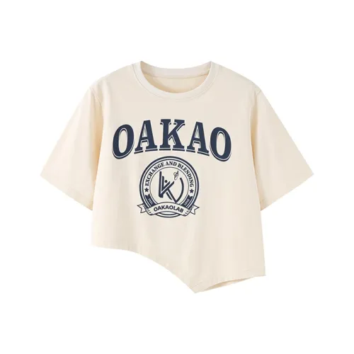 OAKAO Crop Tops Women's Ecru