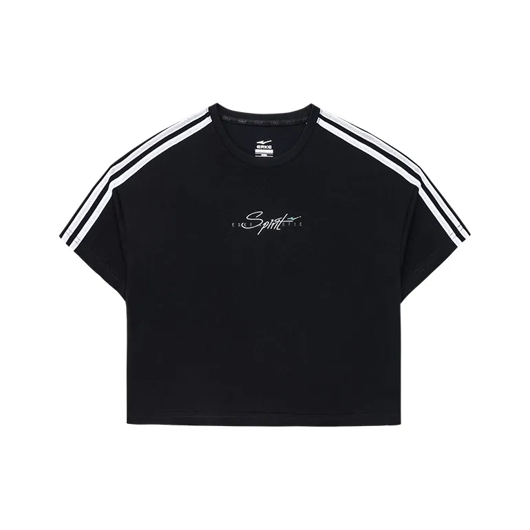 Erke SORONA Cool Series Crop Tops Women's Jet Black-0