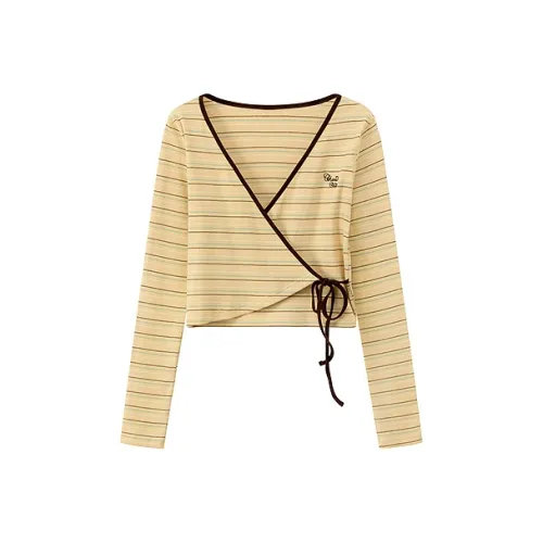 CHUU T Shirts Women's Yellow Stripes