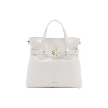 COCCINELLE Abigail Grain Leather Handbag Tubas Women's White