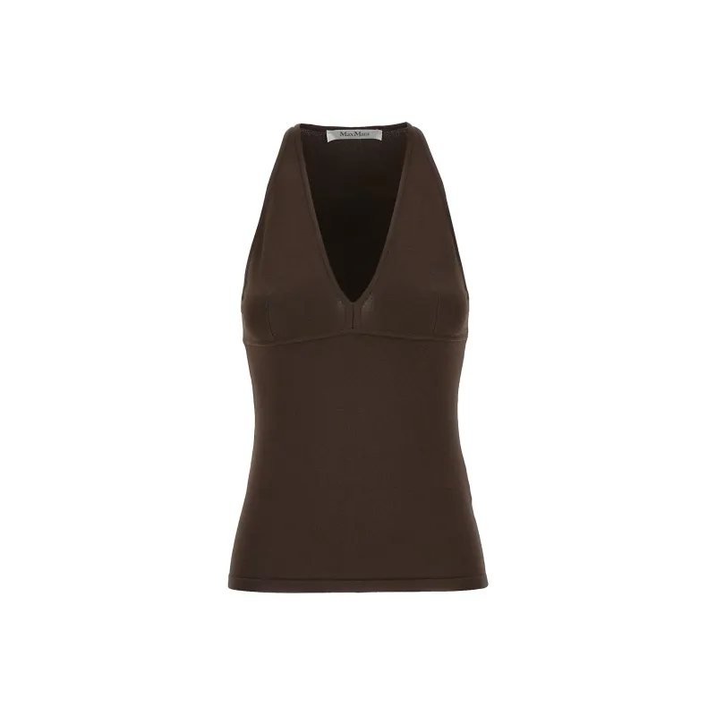 MaxMara Armida1234 V Neck Sleeveless Top-0