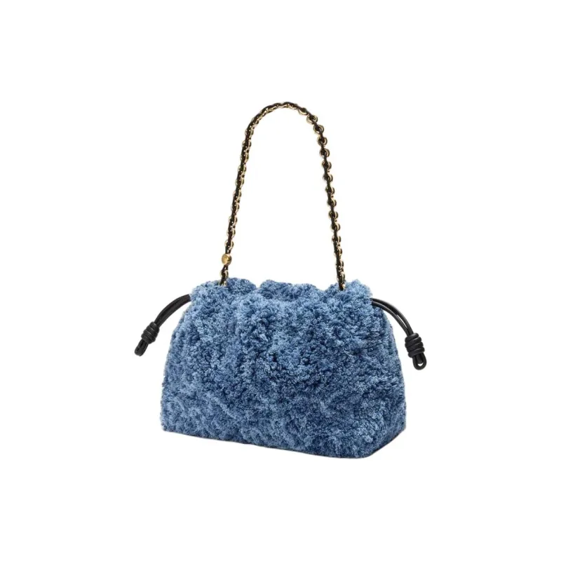 LOEWE Denim Shoulder Bag Medium Size Women's Blue-2