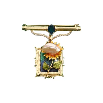 ZWU Zircon Artistic Style Detachable Pin Brooch Unisex