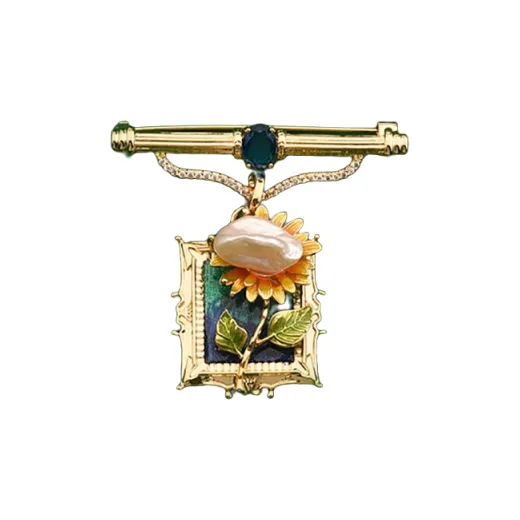 ZWU Zircon Artistic Style Detachable Pin Brooch Unisex-0