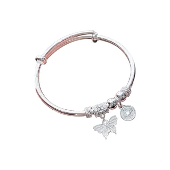 HAOYINFANG S999 Fine Silver Sterling Silver Bracelets Women's