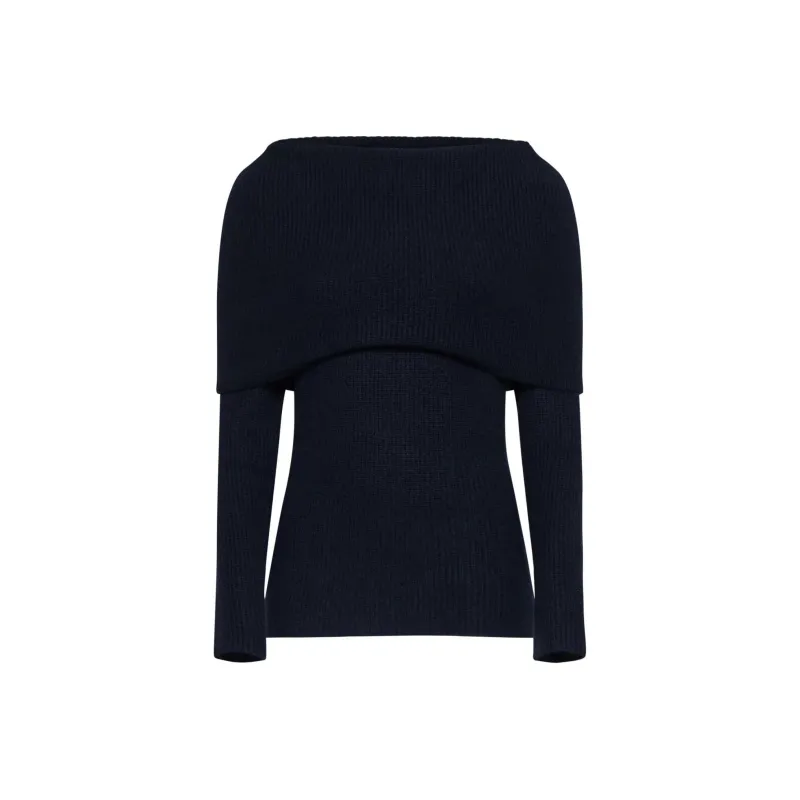 Fabiana Filippi Off The Shoulder Long Sleeve Knitted Top-0