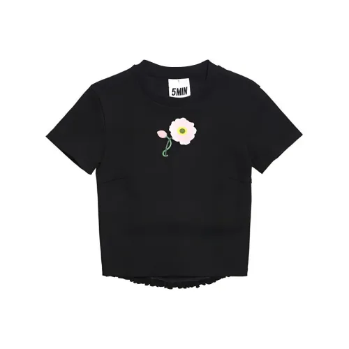 5min 블랙 여성 티셔츠