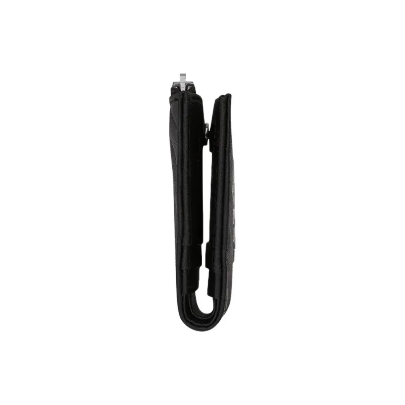 SAINT LAURENT Monogram Calfskin Double Fold Card Holder Women's Black-1