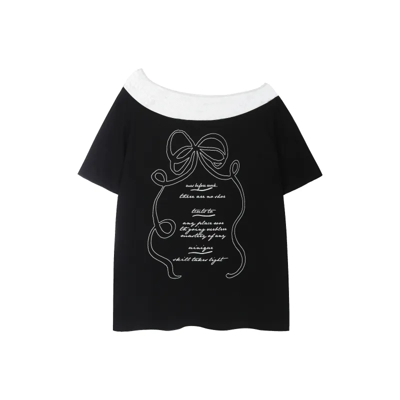 CUWU Short Sleeved Off Shoulder T Shirt Women's-0