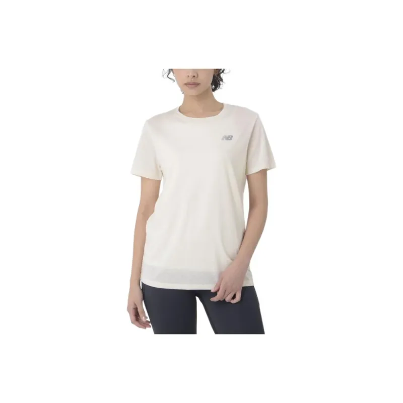 New Balance Sport EssentialsHeather Tech SS25 T Shirt Women's Ecru-0