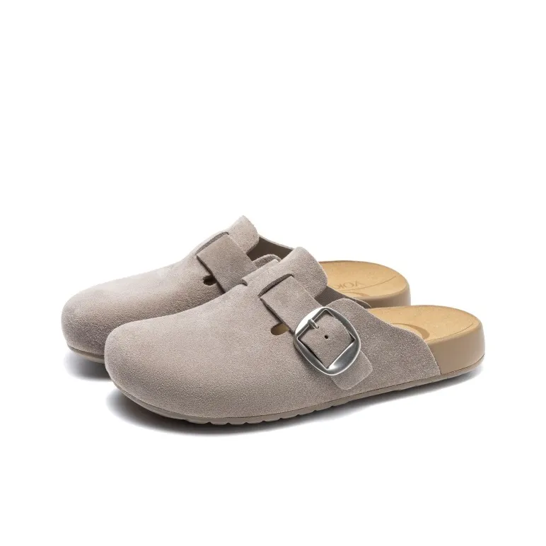 AOKANG Closed Toe Slippers Women's Gray-2