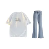 Clothing Sets (White+Flared Light Blue)