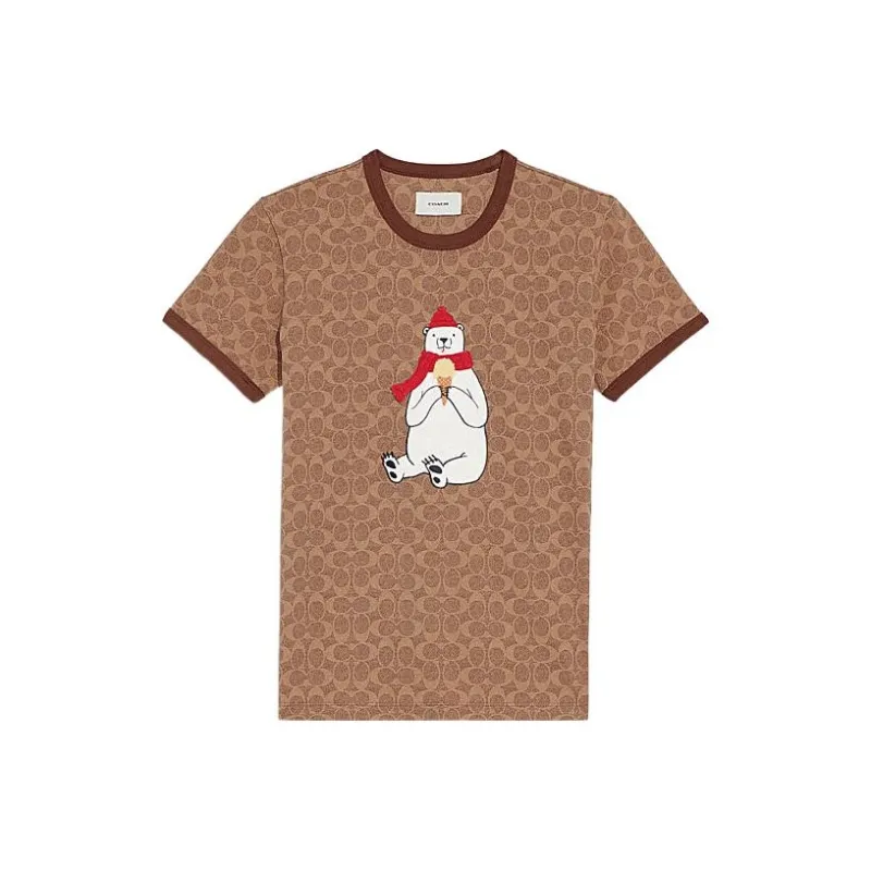 COACH FW22 T Shirt Women's Brown-0