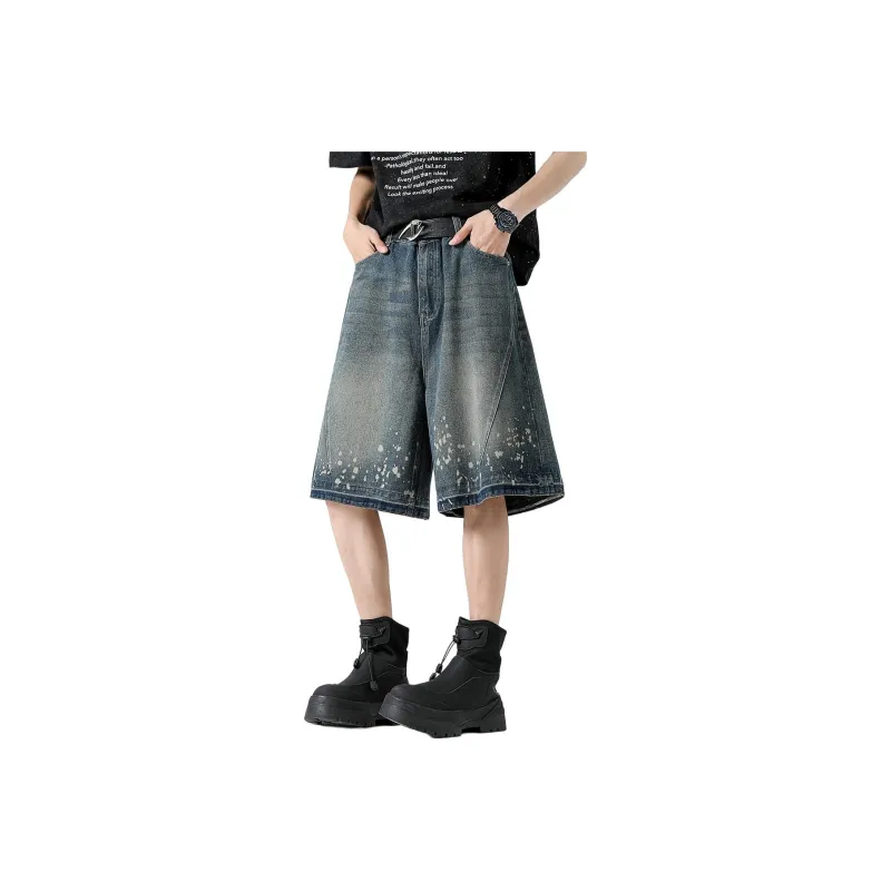FALIAMS Denim Shorts Unisex Vintage Blue-0