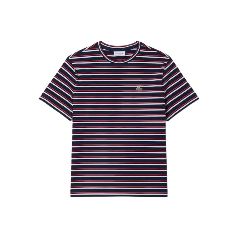 LACOSTE SS25 Regular T Shirt Women's Red White/Dark Blue-0