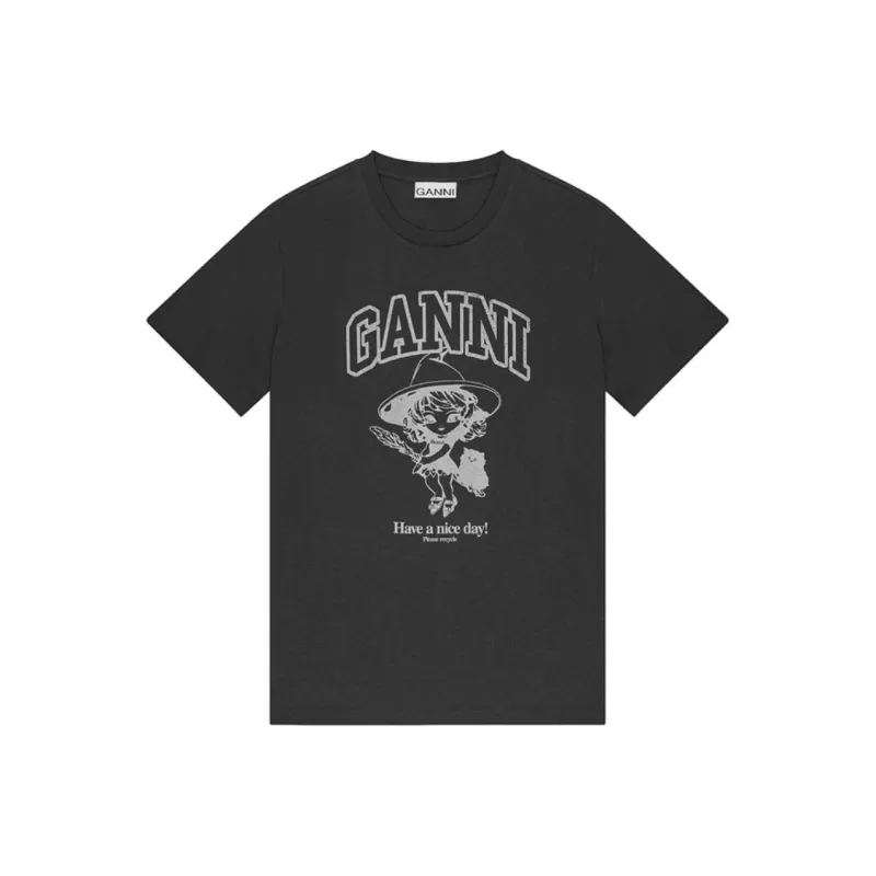 GANNI Logo print T shirt-0