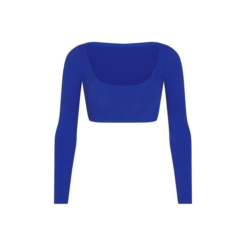 Skims Swim Long Sleeve Shrug Cobalt-0